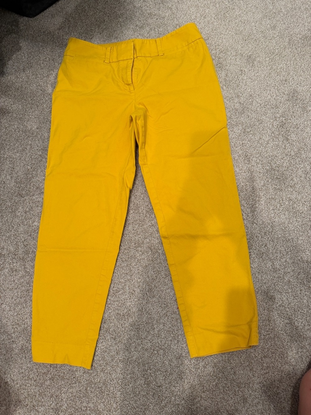 LOFT Women's Mustard Yellow Cropped Chino Pants